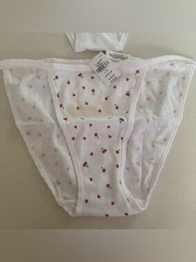 NWT Victoria’s Secret Pink 100% Cotton Cherry High Leg Bikini Panty Large